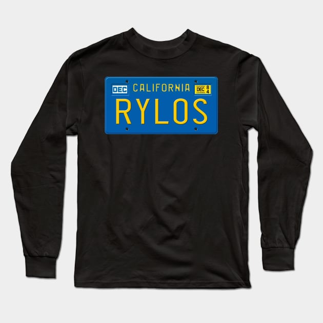 Rylos License Plate Long Sleeve T-Shirt by RetroZest